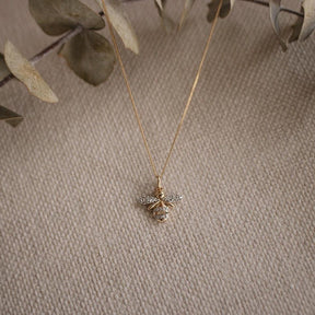 Diamond Bee Pendant in 9ct Yellow Gold - Wallace Bishop