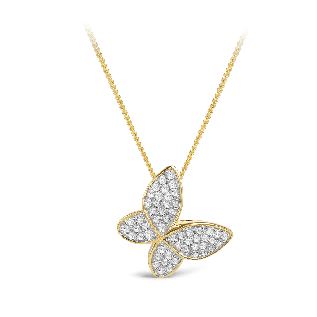 Big diamond butterfly online necklace