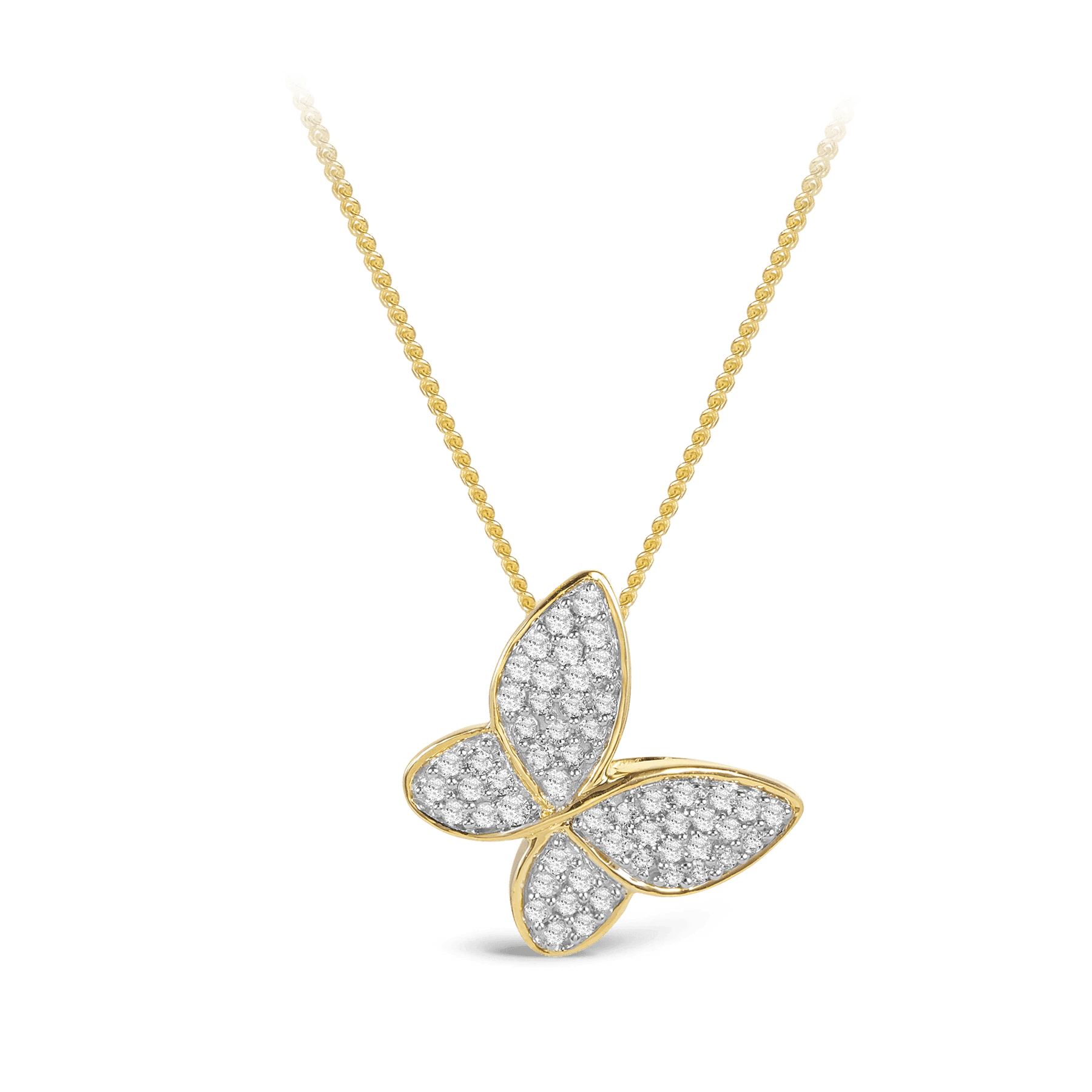 Diamond Butterfly Pendant in 9ct Yellow Gold - Wallace Bishop