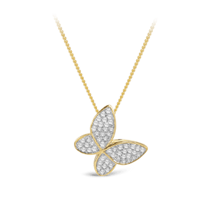 Diamond Butterfly Pendant in 9ct Yellow Gold - Wallace Bishop