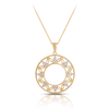 Diamond Circle Leaf Pendant in 9ct Yellow Gold - Wallace Bishop