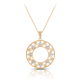 Diamond Circle Leaf Pendant in 9ct Yellow Gold - Wallace Bishop