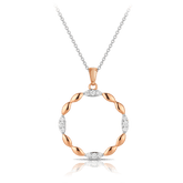 Diamond Circle Pendant in 9ct White and Rose Gold TGW 0.25ct - Wallace Bishop