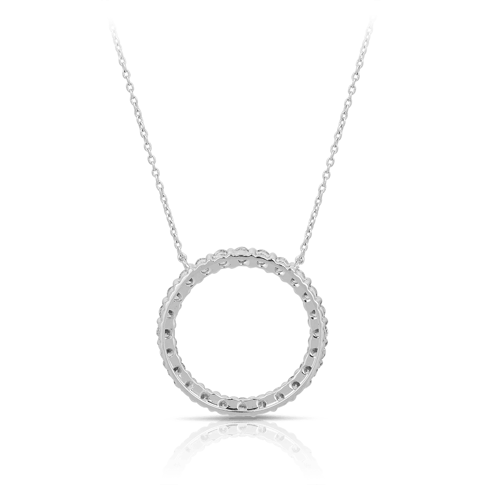 Diamond Circle Pendant in 9ct White Gold - Wallace Bishop