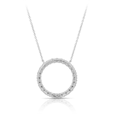 Diamond Circle Pendant in 9ct White Gold - Wallace Bishop