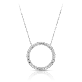 Diamond Circle Pendant in 9ct White Gold - Wallace Bishop