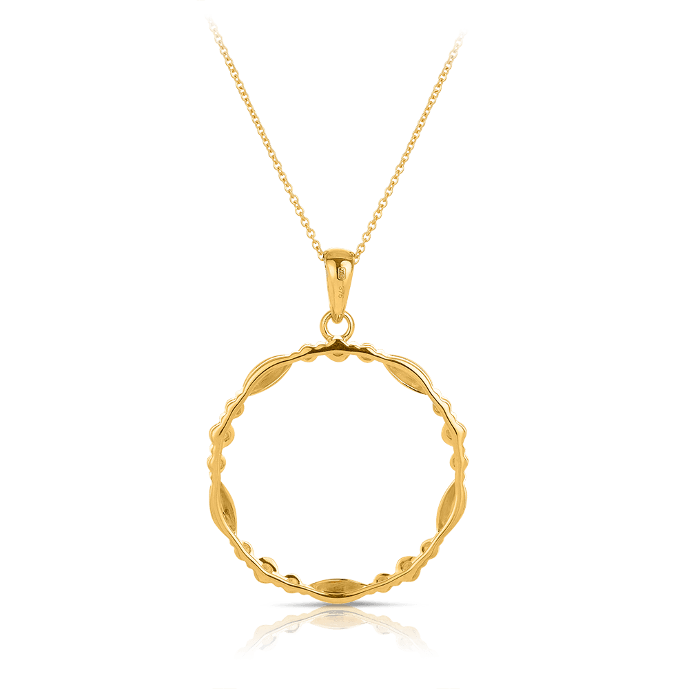 Diamond Circle Pendant in 9ct Yellow and White Gold - Wallace Bishop