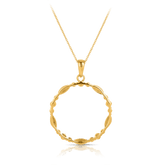 Diamond Circle Pendant in 9ct Yellow and White Gold - Wallace Bishop