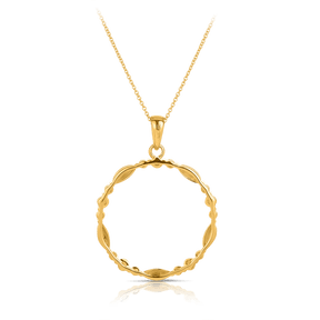 Diamond Circle Pendant in 9ct Yellow and White Gold - Wallace Bishop