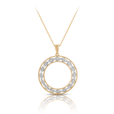 Diamond Circle Pendant in 9ct Yellow and White Gold - Wallace Bishop