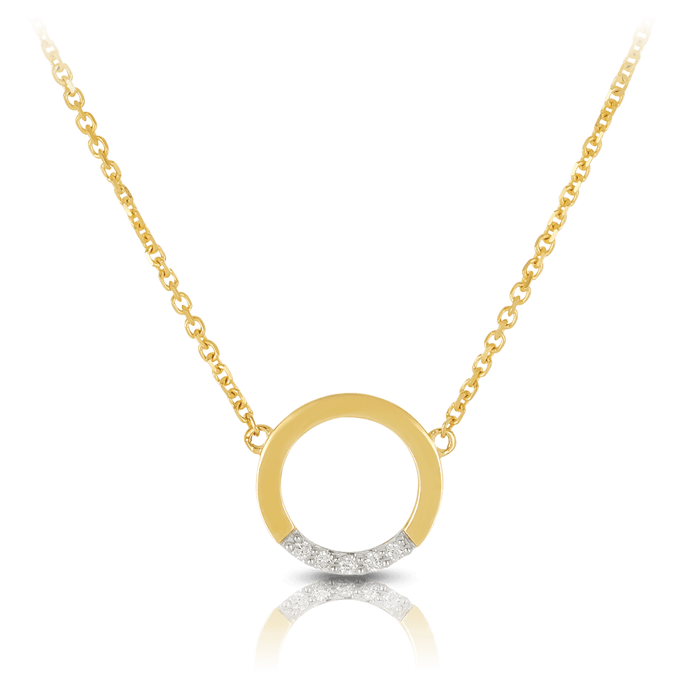 Diamond Circle Pendant in 9ct Yellow Gold - Wallace Bishop