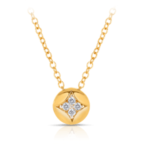 Diamond Circle Shape Hollow Pendant in 9ct Yellow Gold - Wallace Bishop