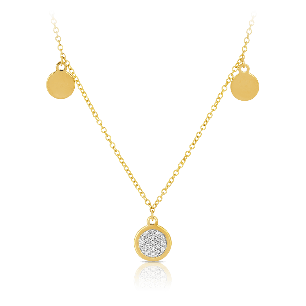 Diamond Circle Trio Necklace set in 9ct Yellow Gold - Wallace Bishop
