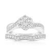 Diamond Cluster Bridal Ring in 9ct White Gold Ring - Wallace Bishop