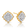 Diamond Cluster Stud Earrings in 18ct Yellow & White Gold - Wallace Bishop
