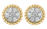 Diamond Cluster Stud Earrings in 9ct White & Yellow Gold - Wallace Bishop