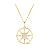 Diamond Compass Pendant in 9ct Yellow Gold - Wallace Bishop