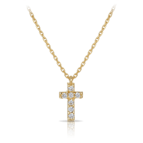 Diamond Cross Necklace in 9ct Yellow Gold - Wallace Bishop
