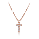 Diamond Cross Necklace set in 9ct Rose Gold - Wallace Bishop