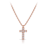 Diamond Cross Necklace set in 9ct Rose Gold - Wallace Bishop