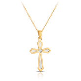 Diamond Cross Pendant in 9ct Yellow Gold - Wallace Bishop