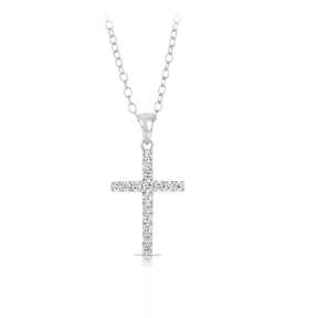 Diamond Cross Pendant set in 9ct White Gold. Total Diamond Weight 0.25ct - Wallace Bishop