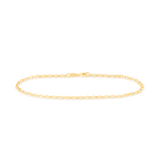 Diamond Cut Belcher Anklet in 9ct Yellow Gold - Wallace Bishop