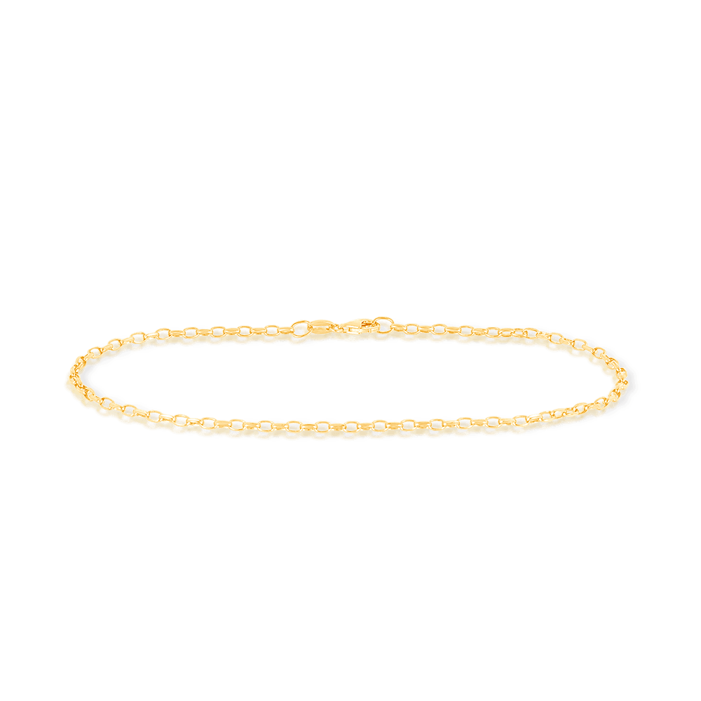 Diamond Cut Belcher Anklet in 9ct Yellow Gold - Wallace Bishop