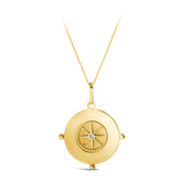 Diamond Cut Compass Pendant in 9ct Yellow Gold - Wallace Bishop