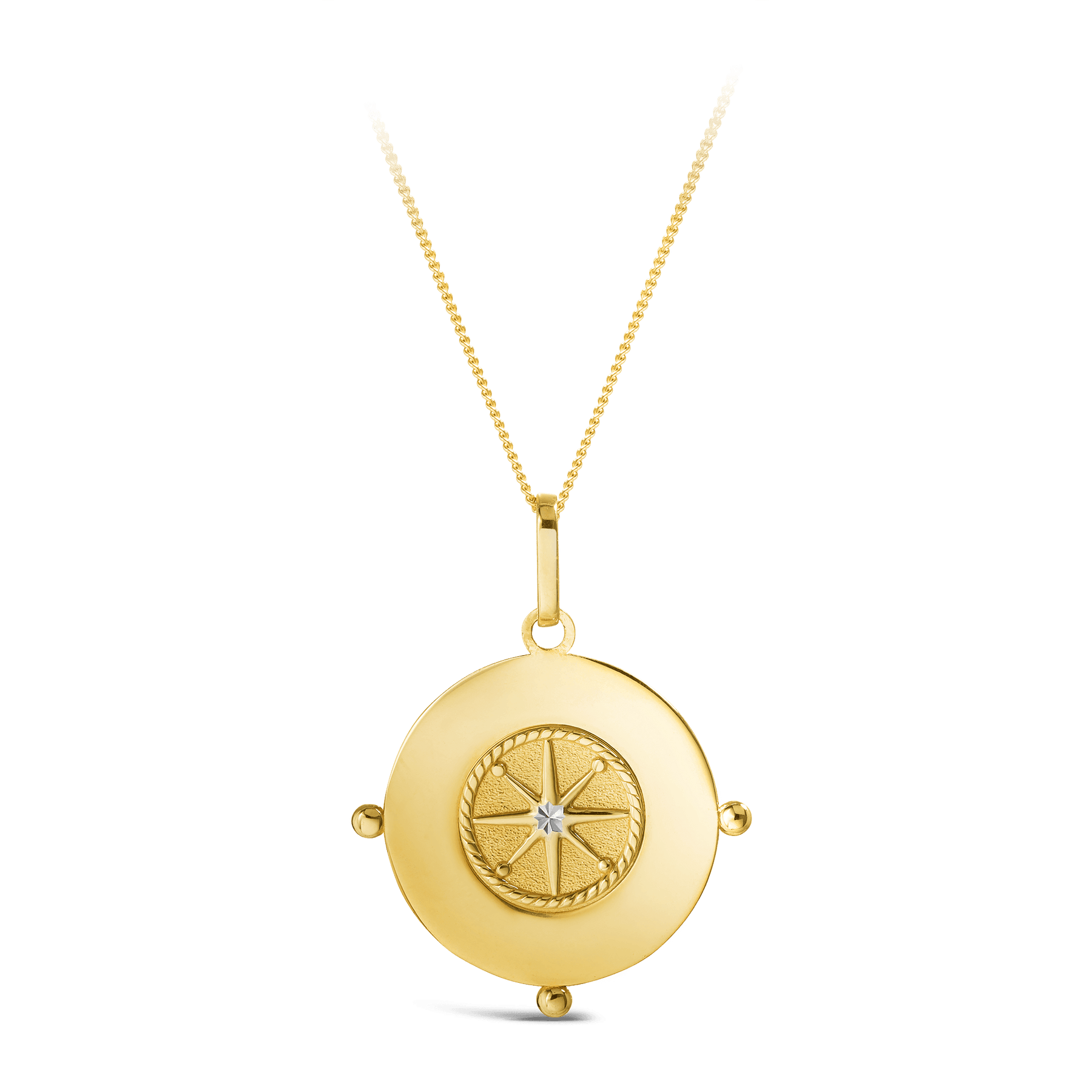 ASOS DESIGN necklace with compass pendant in 14k gold plate | ASOS