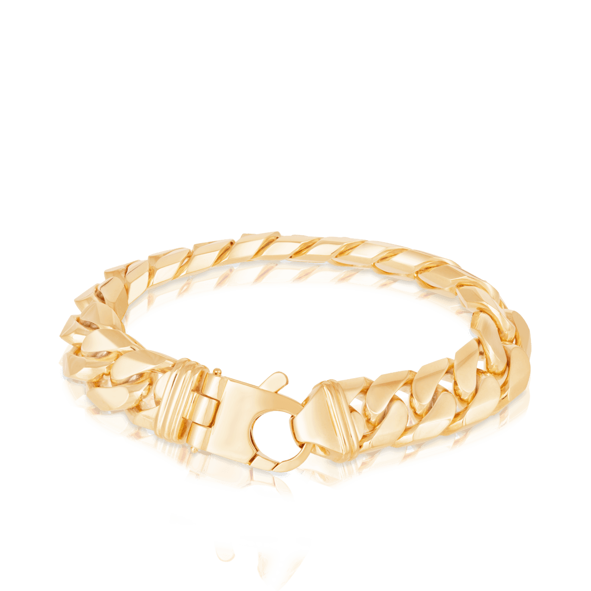 Diamond Cut Curb Bracelet in 9ct Yellow Gold