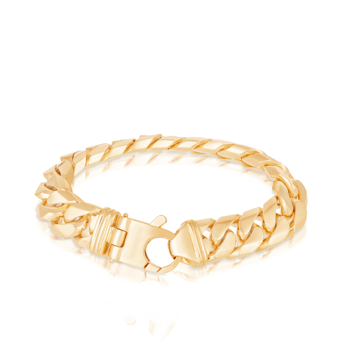Diamond Cut Curb Bracelet in 9ct Yellow Gold - Wallace Bishop
