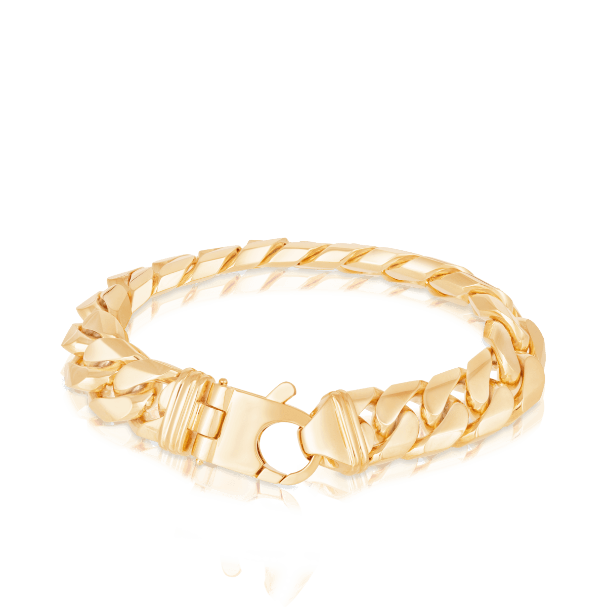 Diamond Cut Curb Bracelet in 9ct Yellow Gold – Wallace Bishop