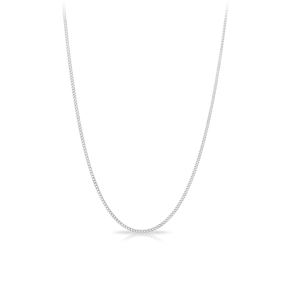 Diamond Cut Curb Link 45cm Chain in 9ct White Gold - Wallace Bishop