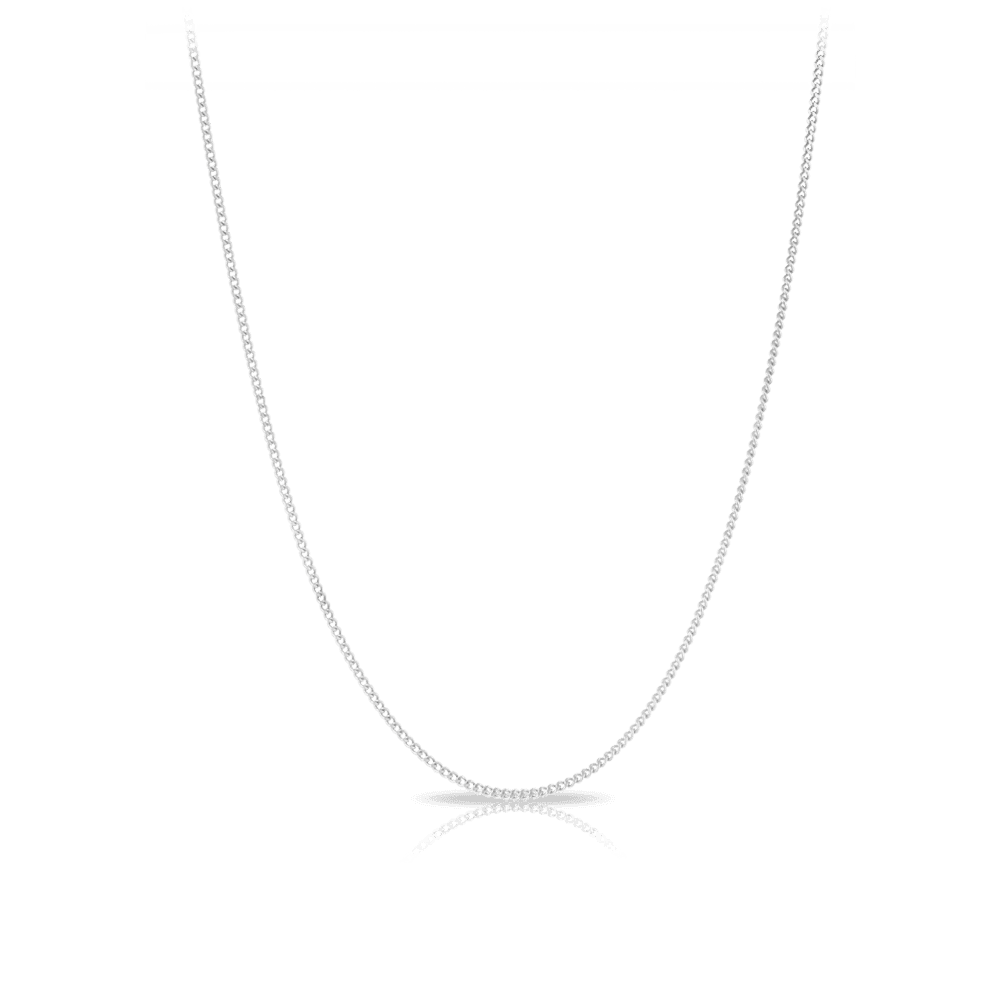 Diamond Cut Curb Link 45cm Chain in Sterling Silver - Wallace Bishop
