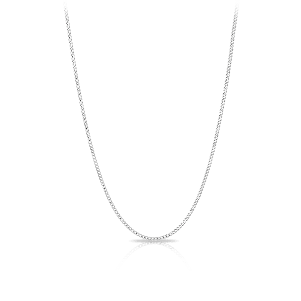 Diamond Cut Curb Link 50cm Chain in Sterling Silver - Wallace Bishop
