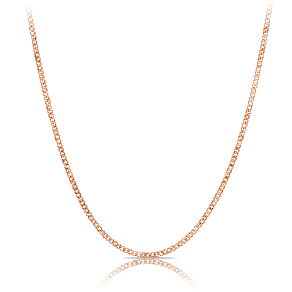Diamond Cut Curb Solid 50cm Chain in 9ct Rose Gold - Wallace Bishop