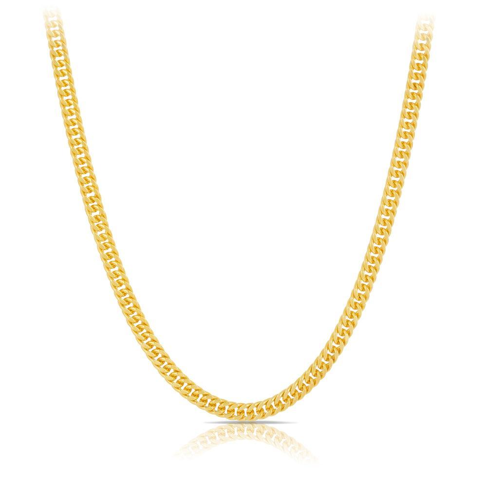 Diamond Cut Curb Solid 55cm Chain in 9ct Yellow Gold - Wallace Bishop