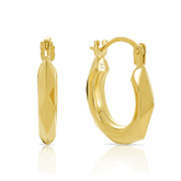 Diamond Cut Hoop Earrings in 9ct Yellow Gold - Wallace Bishop