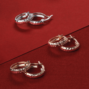 Diamond Cut Huggie Hoop Earrings in 9ct White Gold - Wallace Bishop