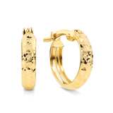 Diamond Cut Huggie Hoop Earrings in 9ct Yellow Gold - Wallace Bishop