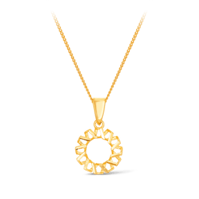 Diamond Cut Open Circle Pendant in 9ct Yellow Gold - Wallace Bishop