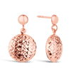 Diamond Cut Round Drop Earrings in 9ct Rose Gold - Wallace Bishop