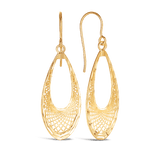 Diamond Cut Tear Shape Drop Earrings in 9ct Yellow Gold - Wallace Bishop