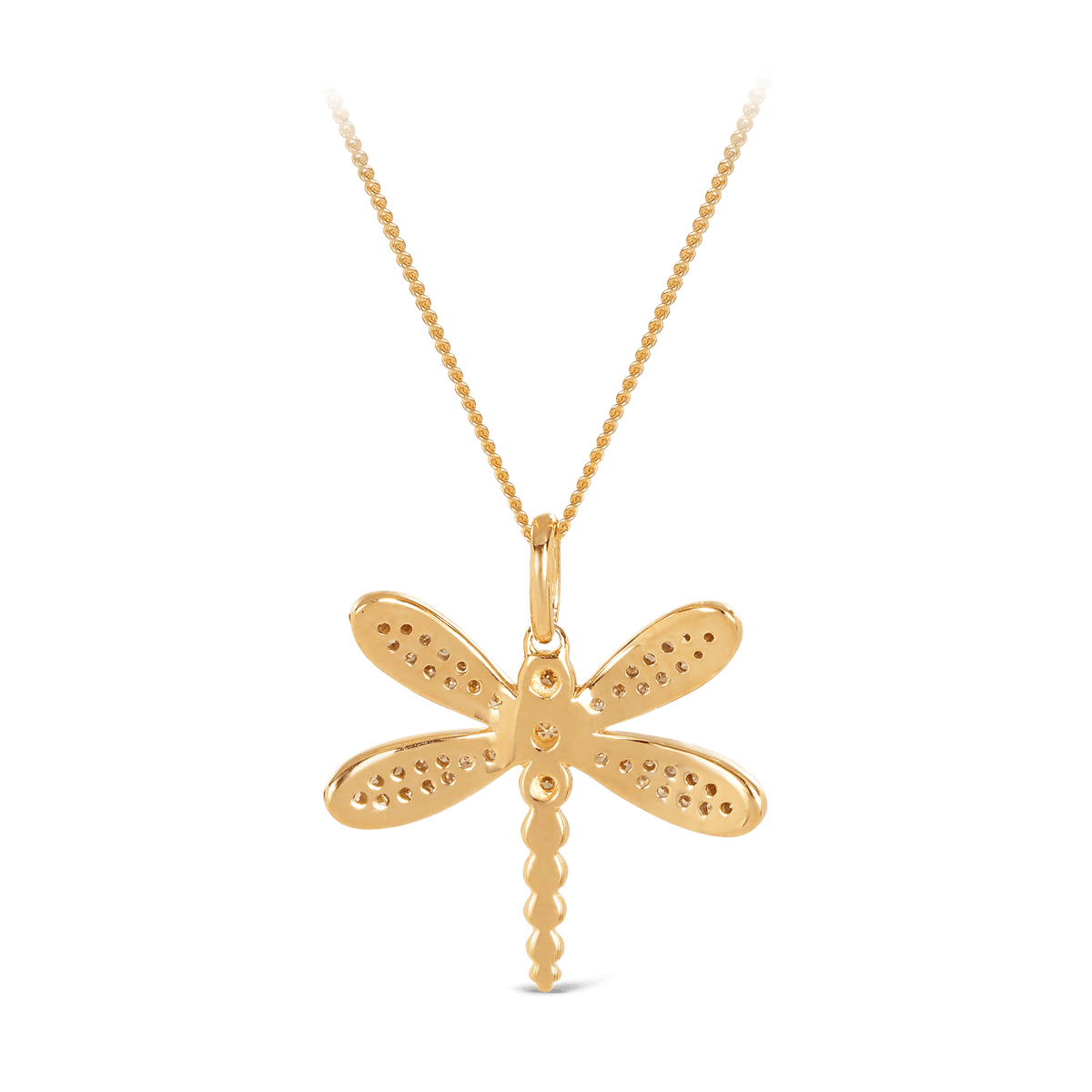 Diamond Dragonfly Pendant in 9ct Yellow Gold - Wallace Bishop