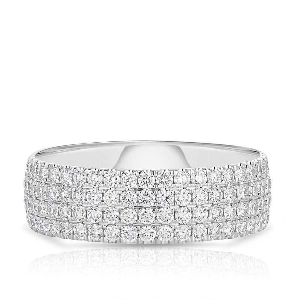 Diamond Dress Ring in 18ct White Gold TGW 1.01ct - Wallace Bishop