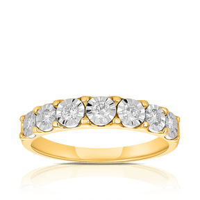 Diamond Dress Ring in 9ct Yellow and White Gold TGW 0.25ct - Wallace Bishop