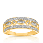 Diamond Dress Ring in 9ct Yellow Gold TGW 0.16ct - Wallace Bishop