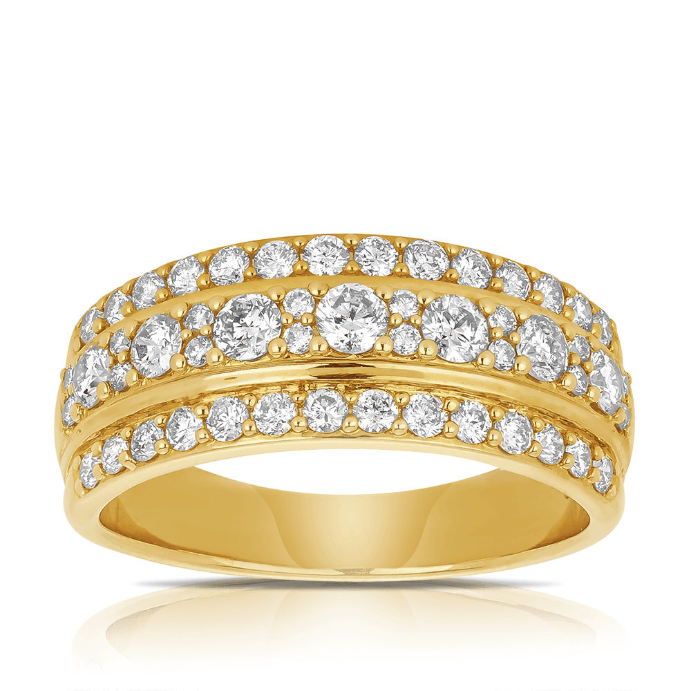 Diamond Dress Ring in 9ct Yellow Gold TGW 1.04ct - Wallace Bishop