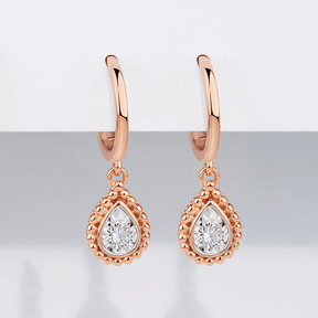 Diamond Drop Earrings in 9ct Rose Gold - Wallace Bishop